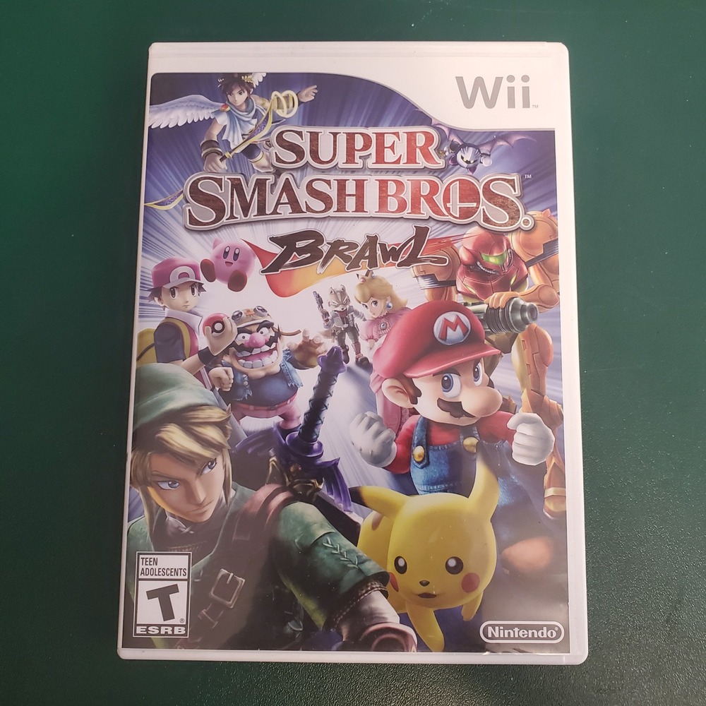 Super Smash Bros. Brawl Nintendo Wii Complete CIB Mario game case & manual